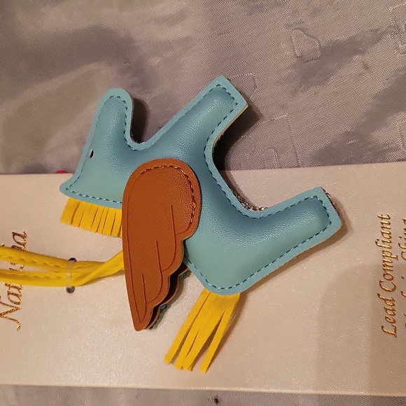 NATASHA Sparkling Pegasus Handbag Charm Keychain with Blue Wings Ty Lp - Picture 3 of 3